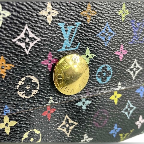 Louis Vuitton Takashi Murakami Sarah Multicolored Monogram Wallet Black LV OS - Picture 3 of 16